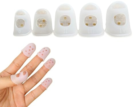 5PCS Silicone Finger Cots,Silicone Nail stopper,Reusable Sili/cone Finger Protectors,Guitar Fi/nger Cot for Pain-Free Strumming,Non-Slip Fi/nger Caps,Fin/ger Tips Protectors,Breathable Fin/ger Sleeves
