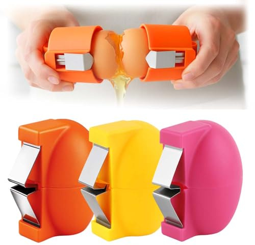 2026 New Egg Opener for Raw Eggs, 3pcs Eggs Peeler Separator Shell Opener Cutter Cracker Tool, Quick Egg Peeling Tool for Making Cakes, Cookies, Tarts, Pie, Etc. - Portable Baking Gadgets for Kitchen