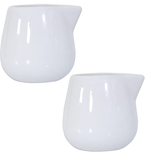 2 PCS 150 ml Blanc Petit pichet en céramique de cuisine verseur Tasse à café crème Sauce par +ing