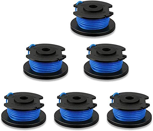 CDIYTOOL String Trimmer Replacement Spool Line, 0.065 Autofeed Replacement Spools for Ryobi One+ AC14RL3A 18V, 24V, 40V, Cordless String Trimmer Weed Eater Spools Line (6 Pack Spools)