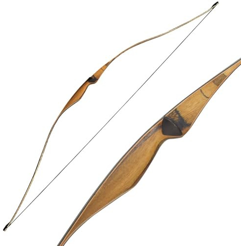 52/54 pollici Tiro con l'arco Arco Ricurvo Longbow Tradizionale Laminato 10-35lbs Caccia Tiro Longbow per i Giovani Principianti Adulti Mano Destra (15lbs, 52 pollici)