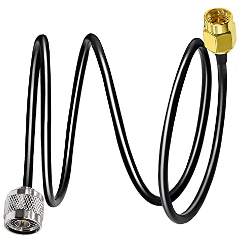 TUOLNK SMA to N Coax Cable RG58 3.3ft(1M) Low Loss WiFi Antenna Extension Cable Black SMA Male to N Male Coaxial Cable 50ohm for 3G 4G LTE Antenna Ham Radio