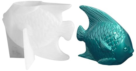 Eoixuqba Moule de bougie de poisson, moule artisanal pour résine | Moule de moulage de poisson pour la fabrication de ciment de bougies,Moules de ciment en plâtre, pour bricolage, décoration
