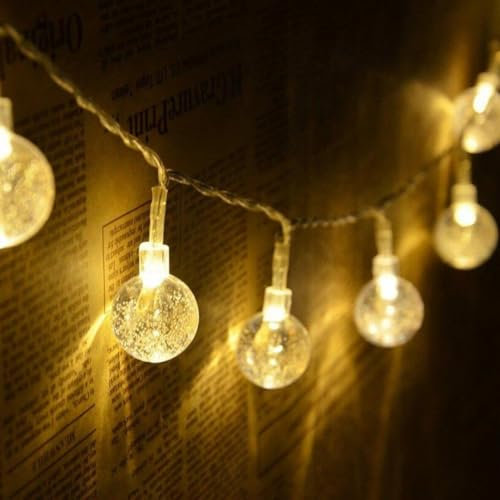 Neonawall Globe Fairy Lights Plug-in 60 LED String Mains Powered Waterproof Indoor Outdoor Hanging Decorative for Bedroom Patio Garden Party Wedding Christmas
