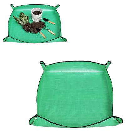 KMKANPO 50x50cm Grün Gartenmatte Pflanzen Umtopfen Matte Wasserdicht Faltbar für Pflanzen Umtopfen