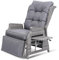 COMLAX FIELD Garden Rattan Recliner Chairs, Adjustable Sunlounger with Thick Cushions, Reclining Sun Lounger with Flip Table, Garden Conservatory Furniture, Dark Grey