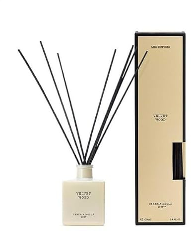 Cerería Mollá 1899 | Mikado Velvet Wood 100 ml | Difusor de Varillas Aromáticas | Fragancia Suave y Aterciopelada, Diseño Elegante