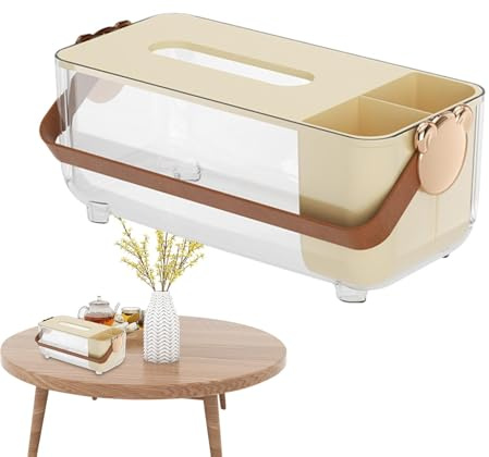 Caja dispensadora de pañuelos, caja de almacenamiento para el cuidado de la piel, elegante caja organizadora de cosméticos, soporte multifuncional para papel facial para escritorio, hogar