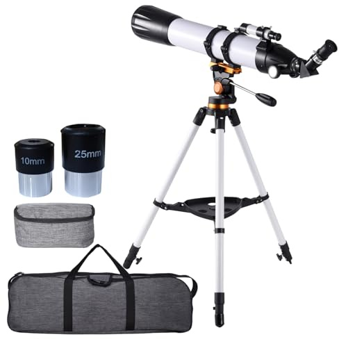Telescopio de Alto Rendimiento Profesional para Adultos de 90 mm de Apertura, 800 mm de astronomía, Refractor de astronomía, telescopio para Principiantes, con Recubrimiento múltiple Completo con