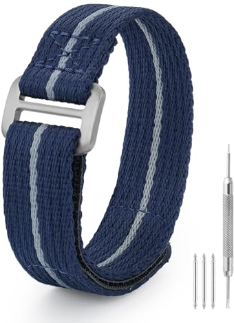 watchdives Nylon-Uhrenarmband, Klettverschlüsse, Einteiliges Uhrenarmband 20mm 22mm, Sportuhrenarmbänder für Männer und Frauen Passend für 6,3-9,0 Zoll Handgelenk
