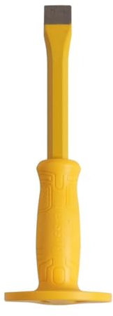 EasySpeed Cincel Cortafríos de Acero con Protección de Mano, Herramienta de Corte para Albañil, Construcción, Uso Profesional o Doméstico, 250 mm, 430 Gr, Color Amarillo, Escoplo, Puntero Plano