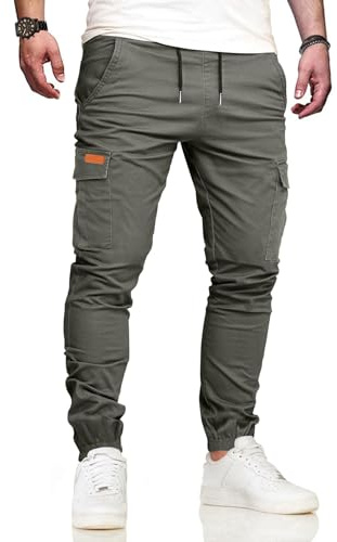 VMSUCIJ Pantalon Cargo Hombre Pantalones de Trabajo Hombre Casuales Elásticos Pantalón Jogger Largos Pants con Bolsillos,Gris 05,M