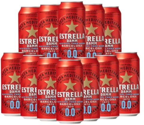 Estrella Damm 0.0% Alcohol-Free Beer – 440ml Can | Spanish Lager with Full Flavour & No Alcohol | Refreshing, Crisp & Balanced | Ideal Alcohol-Free Beer for Any Occasion 12 Pack