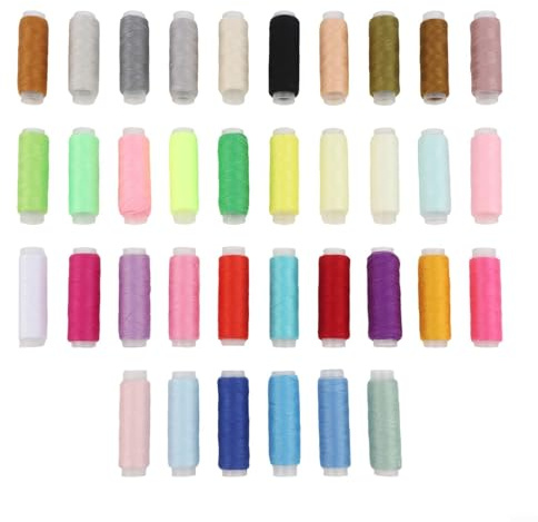 Juego de 36 carretes de costura de hilo de seda multiusos con colores vibrantes e hilos de poliéster para bordado, fabricación de joyas y sastrería