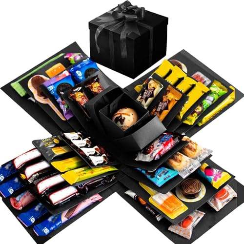Scatola Regalo Esplosiva Fai Da Te A 5 Strati, Scatola Regalo Esplosiva Creativa A Sorpresa Con Snack, Sorpresa Creativa Per Anniversari, Compleanni, Natale E San (A)