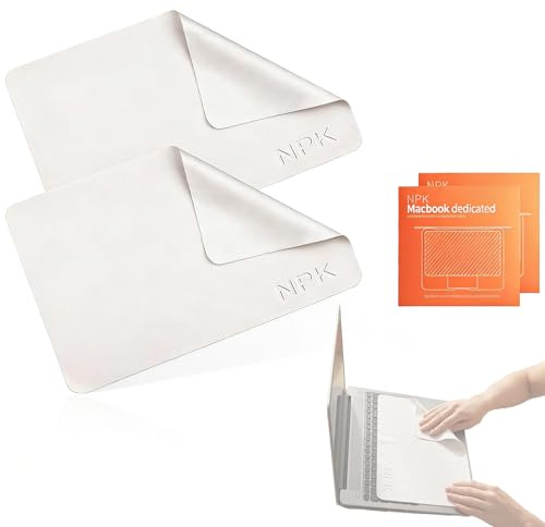 Protection Clavier Et Écran pour Ordinateur Portable – Kit 2 Pièces avec Chiffon Microfibre (34 X 22,5 Cm), Compatible avec Ordinateurs Portables 15–16 Pouces, Smartphones, Tablettes Et TV Connectées