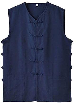 ZooBoo Men's Cotton Kung Fu Vest Sleeveless Martial Arts Tank Top