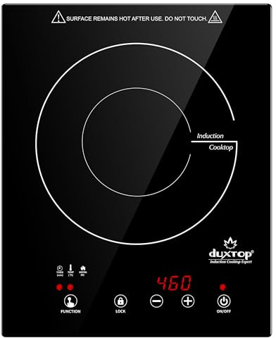 Duxtop Built-in Induction Cooktop, Portable Countertop Burner, Sensor Touch Induction Burner, 170-Minute Timer, Safety Lock, 1800W BT-200T1/8600BI
