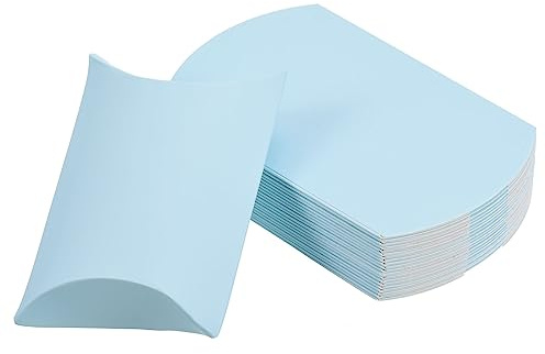 PATIKIL Scatole per cuscini, 50 pezzi, scatole regalo per matrimoni, scatole di carta 11,4 x 7,1 cm, per confezioni regalo, feste di nozze, azzurro
