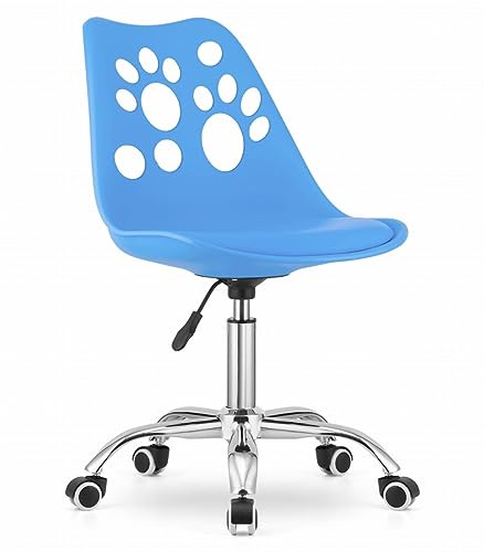 NMK HOME Drehstuhl mit Rollen 360 ° - Schreibtischstuhl Höhenverstellbar - Schreibtisch Stuhl für Arbeitszimmer - Homeoffice Bürosessel - Einfache Montage und Verchromter Sockel