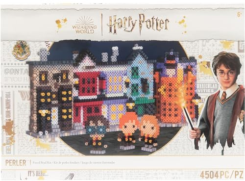 Perler 80-57029 Wizarding World's 3D Harry Potter Diagon Alley Fused Bead Activity Kit, Multicolor, 4504 Pieces