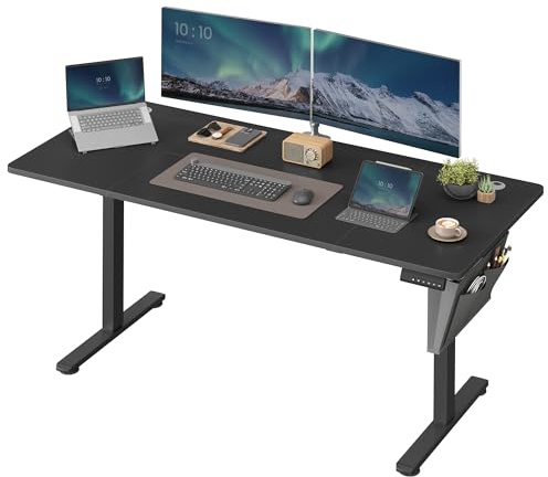 SONGMICS Scrivania Regolabile in Altezza Elettrica, 160 x 70 cm, Scrivania Elettrica, Tavolo con Memoria per 4 Altezze, Porta USB-C, Nero Inchiostro LSD136B01