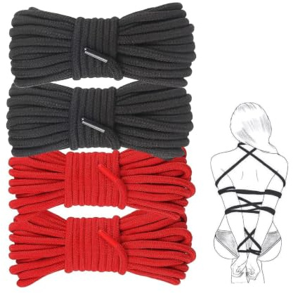 4 Pack Bondage Rope Restraint Kit 10 M/32 Feet Bondage Soft Rope Sex Rope for Couples Bondage Games BDSM Fetish Bondage Set Cotton Ropes for Women Men Extreme Love