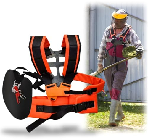 FGen Trimmer mit Gurt, Doppelschulter, verstellbarer Schultergurt für Rasenmäher, professionell, Schulterriemen, Freischneider, Doppelschulter, für Motorsense oder Gartenning