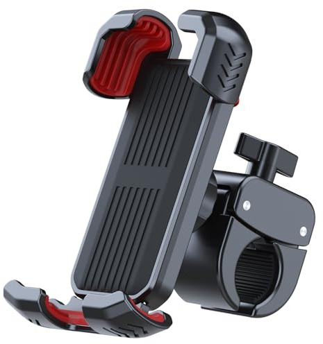 Supporto per telefono cellulare da bicicletta, per iPhone, Samsung Galaxy Note e smartphone da 4,5-7 pollici, girevole a 360°, supporto per manubrio per scooter elettrico, ATV, bici da strada,