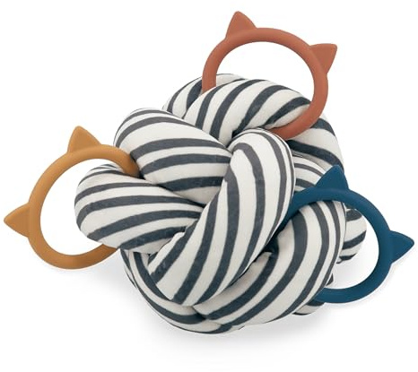 KALOO - Baby Grip Ball with 3 Teething Rings - Pelota Redonda sensorial para bebés - Fácil de Manejar - Multicolor - 16cm x 16cm - Lavable - Desde el Nacimiento - K227006