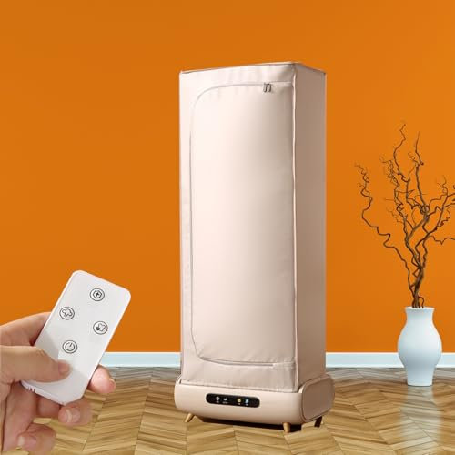 ELIKBH Portable Domestic Dryer, 800W Domestic Steam Tumble Dryer, Portable Clothes Dryer, Intelligent Timing, for Ironing Garments