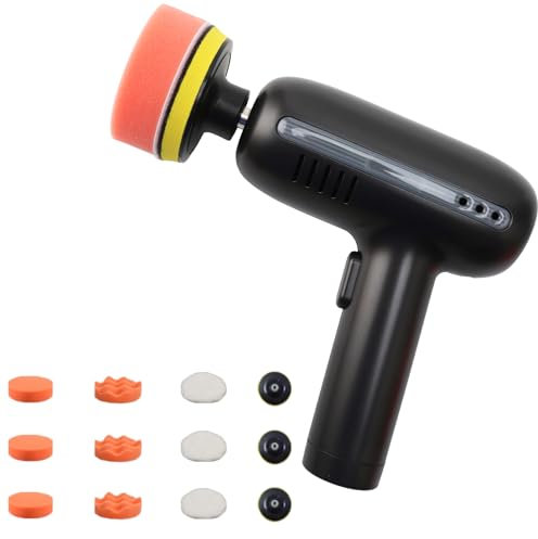 NCONCO Polisseuse de voiture, polisseuse, polisseuse excentrique avec disque de 2/3/4, kit de polisseuse de voiture sans fil, polisseuse sans fil pour l'entretien de la voiture