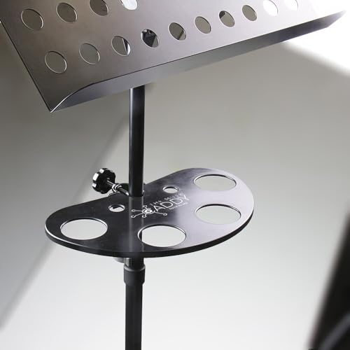 MUTE CADDY The Artist Model Trumpet Mute Holder, 4 Mute Slots, 2 Mouthpiece Holders, Music Stand Clamp, Black - Made in USA