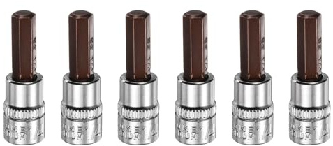 Innensechskant-Bohrer-Kit, Sechskant-Schaft, Schli 6pcs Hex Bit Socket Set - 1/4 Square Drive SAE Extension Impact Nut Driver Bits - Durable S2 & CR-V Steel for Ratchet Wrench(1/4)