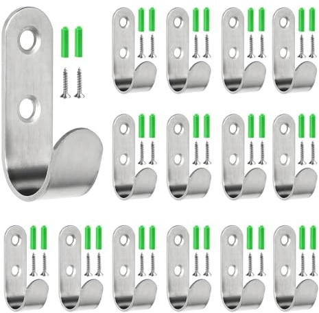 Zuxbolf 30 Ganchos para Red de Remolque con 60 Tacos y 60 Tornillos Ganchos de Amarre para Remolque de Acero Inoxidable Gancho para Toldos y Lona de Remolque Gancho de Pared para Garaje