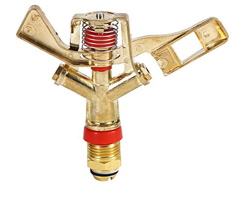 Tnfeeon Sprinkler d'eau en Laiton Durable - Facile à Installer, économiser l'eau - Rotation Automatique à 360 Degrés pour Jardin, Pelouse, Connexion de 1/2 Pouce