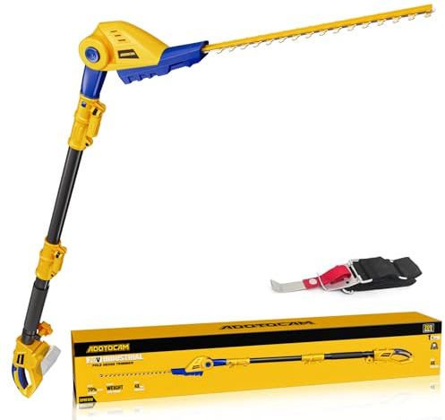 Cordless Pole Hedge Trimmer for Dewalt 20V Max Battery,16'' Dual Action Blades,8-Feet Reach,Electric Hedge Trimmer with Extension Pole,Bare Tool Only
