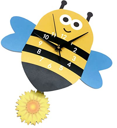 GOOHOCHY Reloj de Pared Colgante Infantil con Diseño Silencioso Batería Decoración Creativa para Habitaciones y Salones Modernos