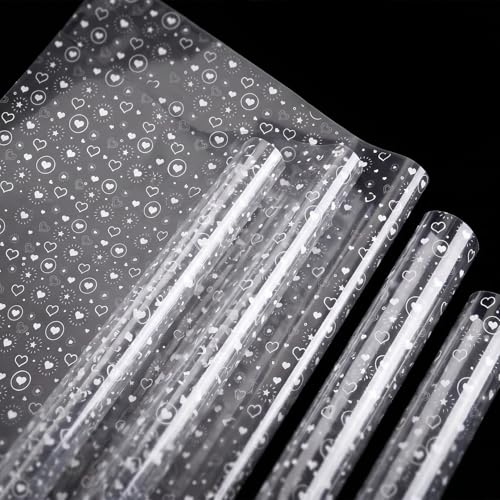 Cellophane Wrap 58cmx58cm Cellophane Wrap for Hampers Clear Wrapping Paper for Hamper Gift Fruit Flower Craft Bouquets