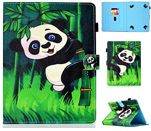 HereMore Universal Case for 7 Inch Tablet, Leather Stand Cover Protective Shell for Fire 7, Huawei MediaPad T3 7, Fusion5 7, Galaxy Tab A 7.0, Lenovo Tab E7/Tab3 7 Essential, iPad Mini, Panda