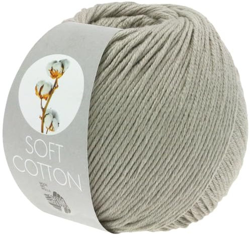LANA GROSSA Soft Cotton | Weiches Baumwollgarn mit modernem Mikrofaseranteil | Handstrickgarn aus 70% Baumwolle & 30% Polyacryl | 50g Wolle zum Stricken & Häkeln | 140m Garn FB4