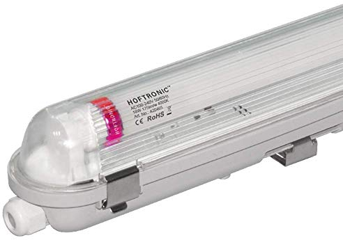HOFTRONIC - LED-Feuchtraumleuchte 120 cm 4000K Neutralweiß 18W 3150lm 175lm/W Flimmerfrei Verlinkbar T8 Werkstattlampe IP65 Wasserfest Wannenleuchte Leuchte für Garage Keller Bad Büro Warenhaus