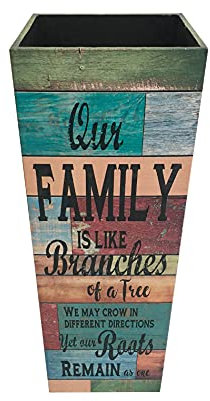 Rebecca Mobili Portaombrelli da Interno, Porta Ombrelli Vintage, Mdf Canvas, Decorativo Per Ingresso Corridoio - Misure: 50x21x21 cm (HxLxP) - Art. RE6625