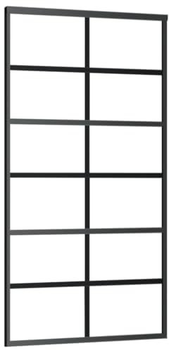 vidaXL Porta Scorrevole in Vetro ESG e Alluminio 102x205 cm Nera