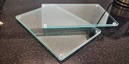 Deenz 20X30Cm Glass Worktop Saver Kitchen Chopping Cutting Utensil Board Clear Tempered Glass 4Mm (2)