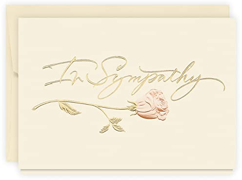 The Gallery Collection, 1 Count Card Pack, Sympathy Card with Pearl Lined Envelope (Sympathy Rose)