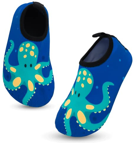 Escarpines Niño Niñas Zapatos de Agua Playa Antideslizante Secado Rápido Zapatillas de Piscina Descalzo, 2# Azul Profundo, 24-25 EU