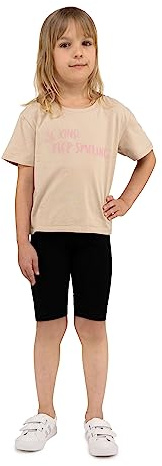 looksy Pantalones Cortos de Ciclismo para niñas: Colores clásicos sólidos y Vivos, Cintura elástica, Tela de algodón cómoda y Transpirable, duraderos y fáciles de Usar, Negro 3 años (98 cm)