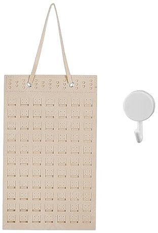 MEMOFYND 1 portagioielli per orecchini con 1 gancio adesivo bianco, scatola portaoggetti per orecchini, scatola portaoggetti per gioielli appesi, espositore per orecchini