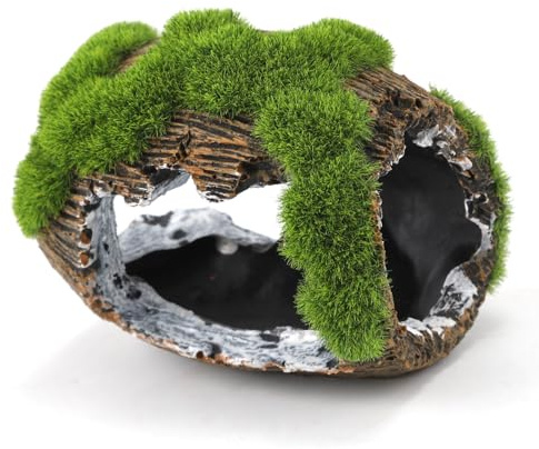 NQEUEPN Aquarium Dekoration, Zerbrochenes Fass Dekor Harz Betta Fischversteck Aquarium Fass Höhle für Aquarium Ornamente für Kleine Tierrassen zum Spielen und Ausruhen